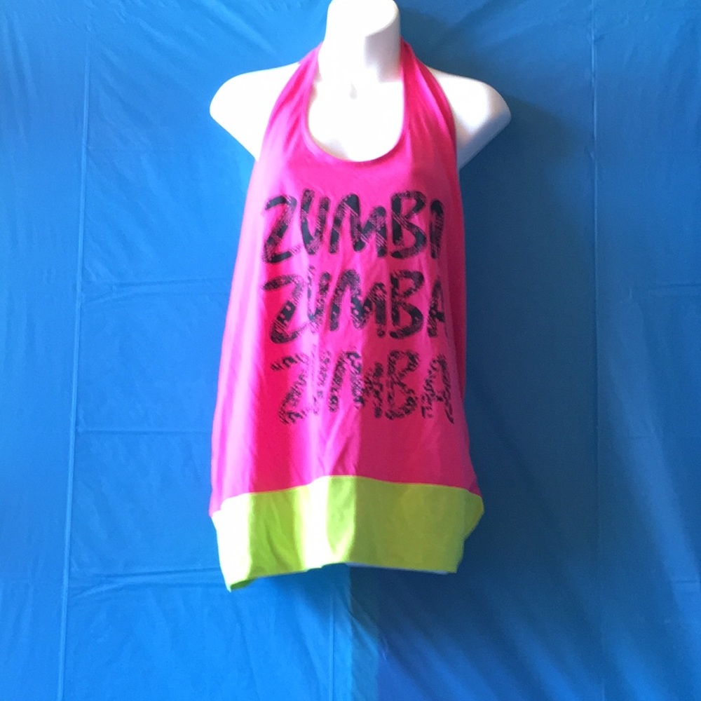 Zumba Wear Tank Top Size XL/XXL Pink & Neon Green